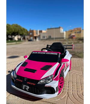 Coche VolksWagen Polo Style World Rally Car 12V , 4x4, full option, rosa-pink IND16-ZKK08-ROSA